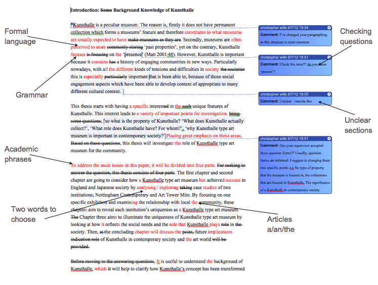 proof read and double check structure, and forms of writing